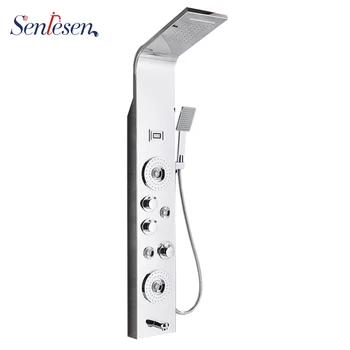 

Senlesen Shower Column Panel Wall Mount W/ Massage Jets LED Shower Head Shower System Massage Jet Para Bathroom Shower Douche