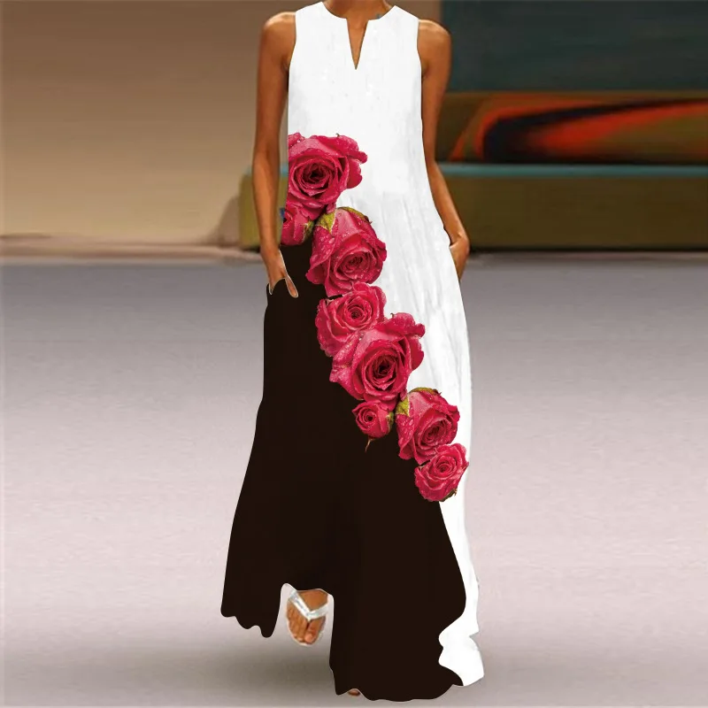 Wedding dress New Floral Print Plus Size Blakc Dress 2021 Elegant Casual Long Dresses Woman Summer Beach Sleeveless Maxi Dress
Wedding dress New Floral Print Plus Size Blakc Dress 2021 Elegant Casual Long Dresses Woman Summer Beach Sleeveless Maxi Dress