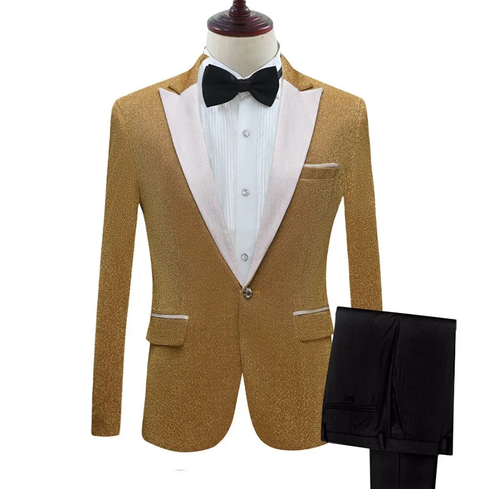 2020 Top Quality Gold Shiny Male tuxedos Suits (Jacket+Pants)Wedding Suits For Men Prom Party Best Man Suit 2PCS
2020 Top Quality Gold Shiny Male tuxedos Suits (Jacket+Pants)Wedding Suits For Men Prom Party Best Man Suit 2PCS