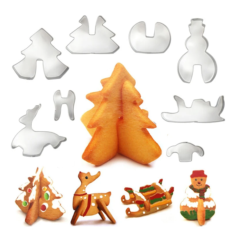 8pcs 3D Christmas Cookie Cutter Stainless Steel Cut Candy Biscuit Mold Cooking Tools DIY Christmas Decorations For Home New Year 
8pcs 3D Christmas Cookie Cutter Stainless Steel Cut Candy Biscuit Mold Cooking Tools DIY Christmas Decorations For Home New Year