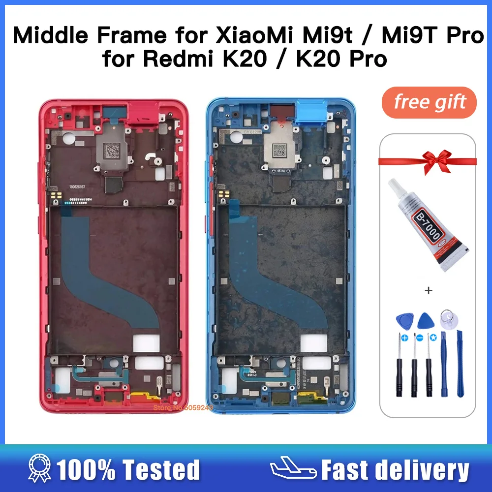 

Для Xiaomi Redmi Mi 9T Pro средняя рамка Redmi K20 Передняя Лицевая панель Корпус чехол Mi 9t Mi9T Pro с кнопками питания и громкости