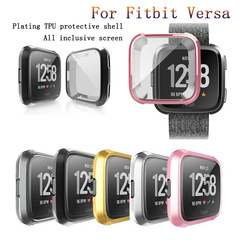 Soft TPU Silicone Plating Case Cover For Fitbit Versa Full Screen Protector Case On Fit bit Versa fashion watch Protective Coque
Soft TPU Silicone Plating Case Cover For Fitbit Versa Full Screen Protector Case On Fit bit Versa fashion watch Protective Coque