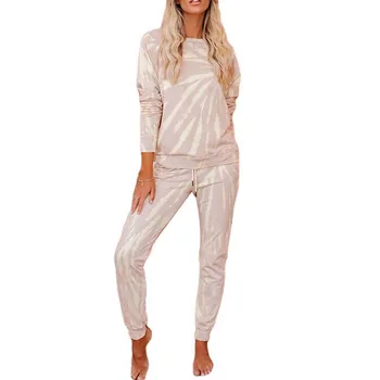 Casual Womens Two Piece Pajamas Set Long Sleeve Crewneck Pullover Shirts Drawstring Elastic Waist Long Pants Sleepwear 2pcs Sets
Casual Womens Two Piece Pajamas Set Long Sleeve Crewneck Pullover Shirts Drawstring Elastic Waist Long Pants Sleepwear 2pcs Sets