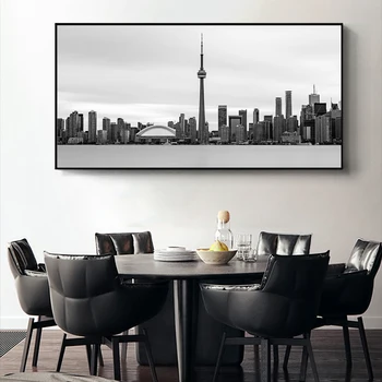 Toronto Skyline Landscape Wall Art Posters and Prints Black and White Toronto City View Canvas Paintings Art Pictures Cuadros
Toronto Skyline Landscape Wall Art Posters and Prints Black and White Toronto City View Canvas Paintings Art Pictures Cuadros