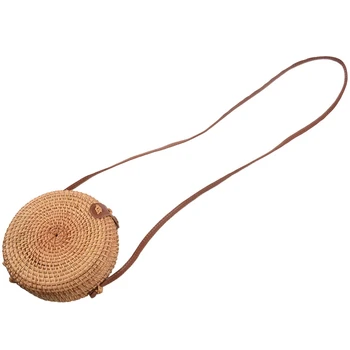 INS new ladies hand-woven bag round rattan retro literary hand-woven leather buckle package Bohemia Beach Messenger bag 
INS new ladies hand-woven bag round rattan retro literary hand-woven leather buckle package Bohemia Beach Messenger bag