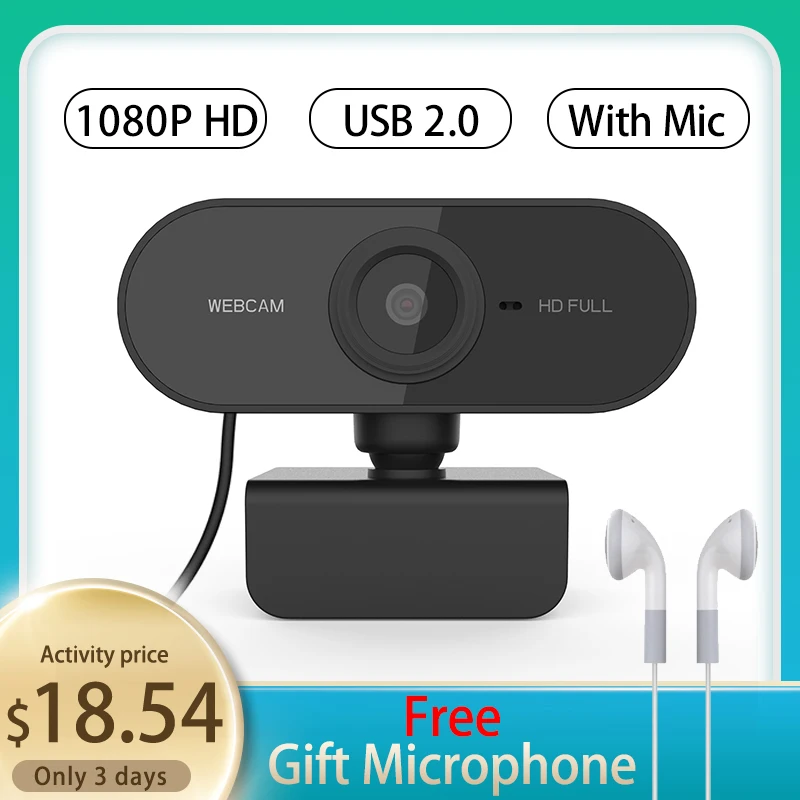 HD 1080P Megapixels USB 2.0 Webcam Camera With MIC For Computer PC Laptops Home Webcam Online Meeting Autofocus
HD 1080P Megapixels USB 2.0 Webcam Camera With MIC For Computer PC Laptops Home Webcam Online Meeting Autofocus