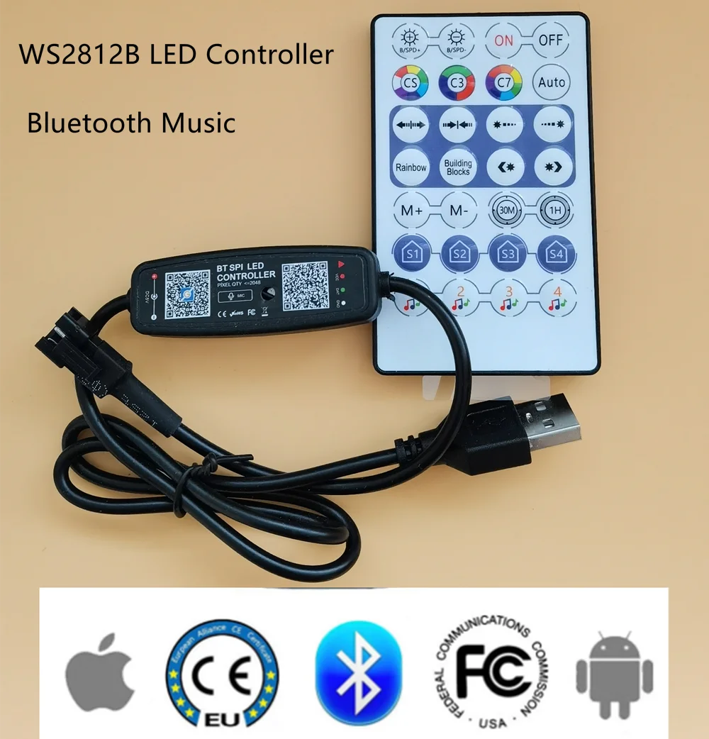 WS2812B светодиодный контроллер Bluetooth Музыка для SK6812 WS2811 WS2812 Пиксельная