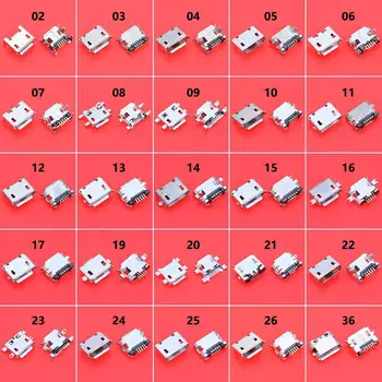 

Cltgxdd 25models 250pcs Micro USB Connector 5Pin Female Socket Jack charging Port For Lenovo Huawei Samsung Xiaomi Sony ZTE HTC