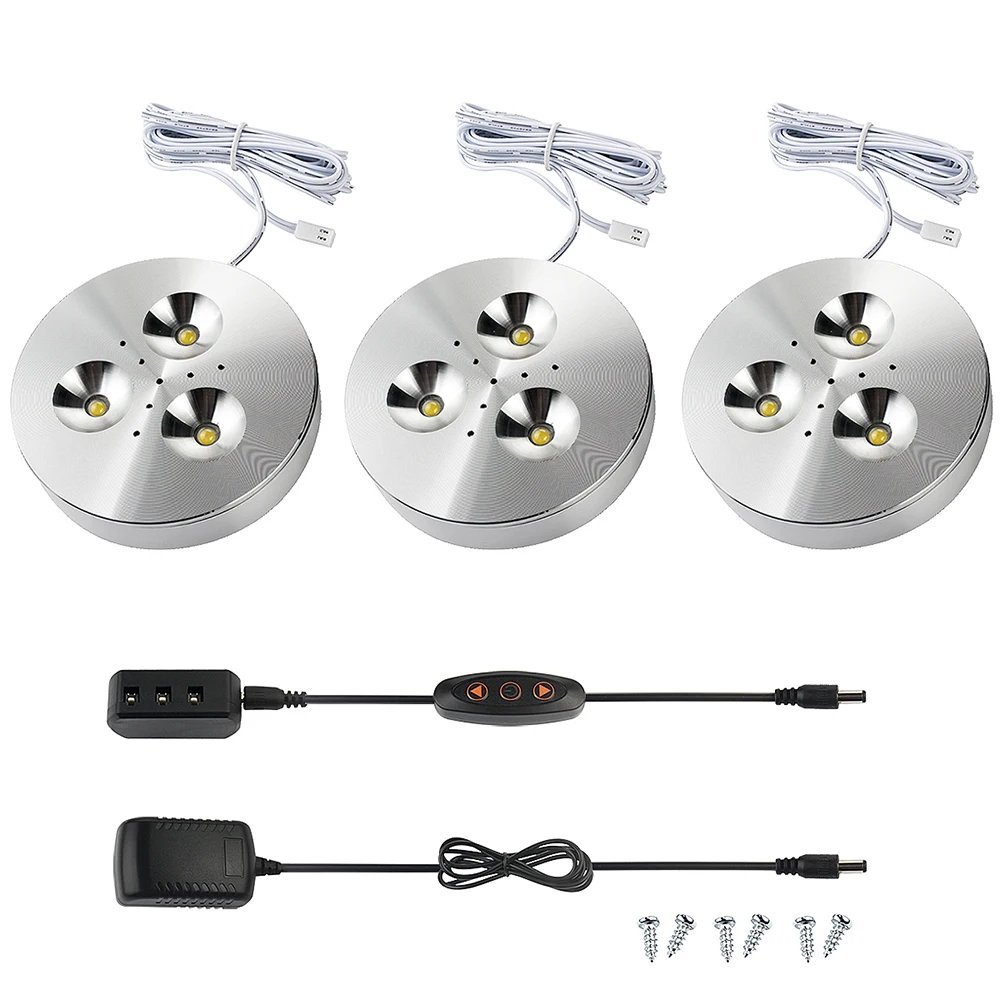 Moobibear Dimmable LED Puck Lights 3W 900lm 3000K Warm White Under Cabinet Lighting Kit with 10 Levels Brightness Switch
Moobibear Dimmable LED Puck Lights 3W 900lm 3000K Warm White Under Cabinet Lighting Kit with 10 Levels Brightness Switch