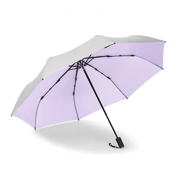 Men and women sunny and rainy umbrellas three-folding titanium silver coating sunscreen UV umbrellas windproof strong umbrellas 
Men and women sunny and rainy umbrellas three-folding titanium silver coating sunscreen UV umbrellas windproof strong umbrellas
