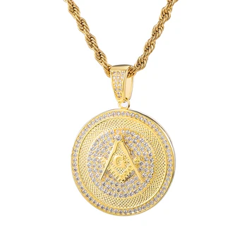 Masonic Medallion Pendant With Tennis Chain Gold Charm Bling Cubic Zircon Men's Hip hop Necklace Rock Jewelry
Masonic Medallion Pendant With Tennis Chain Gold Charm Bling Cubic Zircon Men's Hip hop Necklace Rock Jewelry