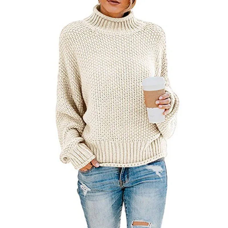 Autumn Knit Sweater Women Casual Solid Loose Plus Size Turtleneck Pullover Oversize
Autumn Knit Sweater Women Casual Solid Loose Plus Size Turtleneck Pullover Oversize