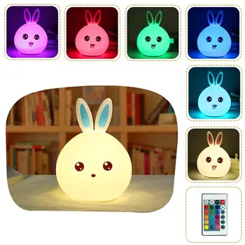 Rabbit Silicone LED Night Light USB Rechargeable Lamp Touch Sensor Light 18CM USB LED Moon Night Color Changing Desk Moon Lamp
Rabbit Silicone LED Night Light USB Rechargeable Lamp Touch Sensor Light 18CM USB LED Moon Night Color Changing Desk Moon Lamp