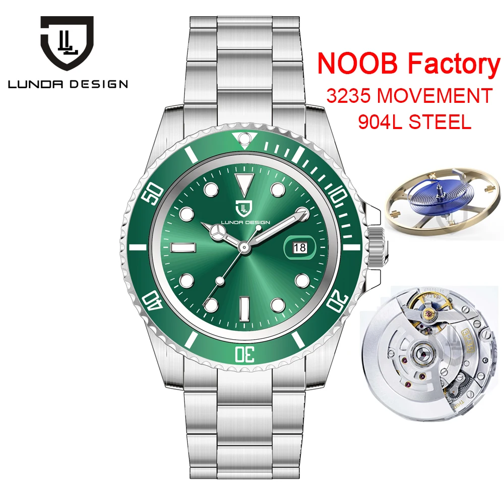 

LUNDA Design high Version 41mm Mens watches Montre DE Luxe ceramic ring mouth N 3230 Automatic Watch 904L steel case