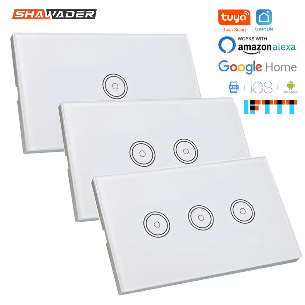 Wifi Luz Inteligente Pantalla De Vidrio De Interruptor Panel