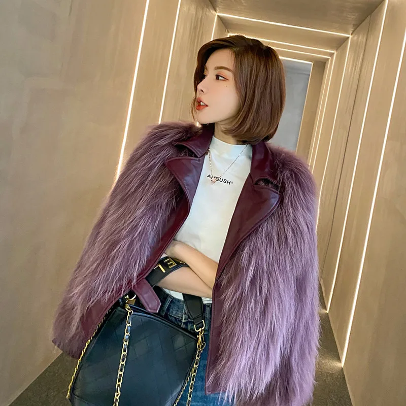genuine leather jacket women's genuine raccoon fur coats (5)