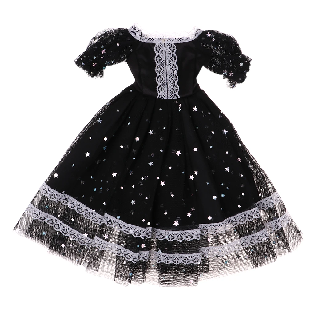 1/3 Sweet Black Short Sleeve Lace Gauzy Dress Skirt for BJD Night Lolita Doll DIY Accessories 1/3 Sweet Black Short Sleeve Lace Gauzy Dress Skirt for BJD Night Lolita Doll DIY Accessories