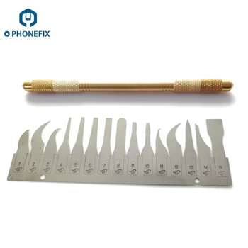 16 in 1 CPU Knife Tools Kit PCB Scalpel Cutter Blades Set for CPU NAND Flash Remover for Mobile Phone PCB Repair Hand Tools
16 in 1 CPU Knife Tools Kit PCB Scalpel Cutter Blades Set for CPU NAND Flash Remover for Mobile Phone PCB Repair Hand Tools