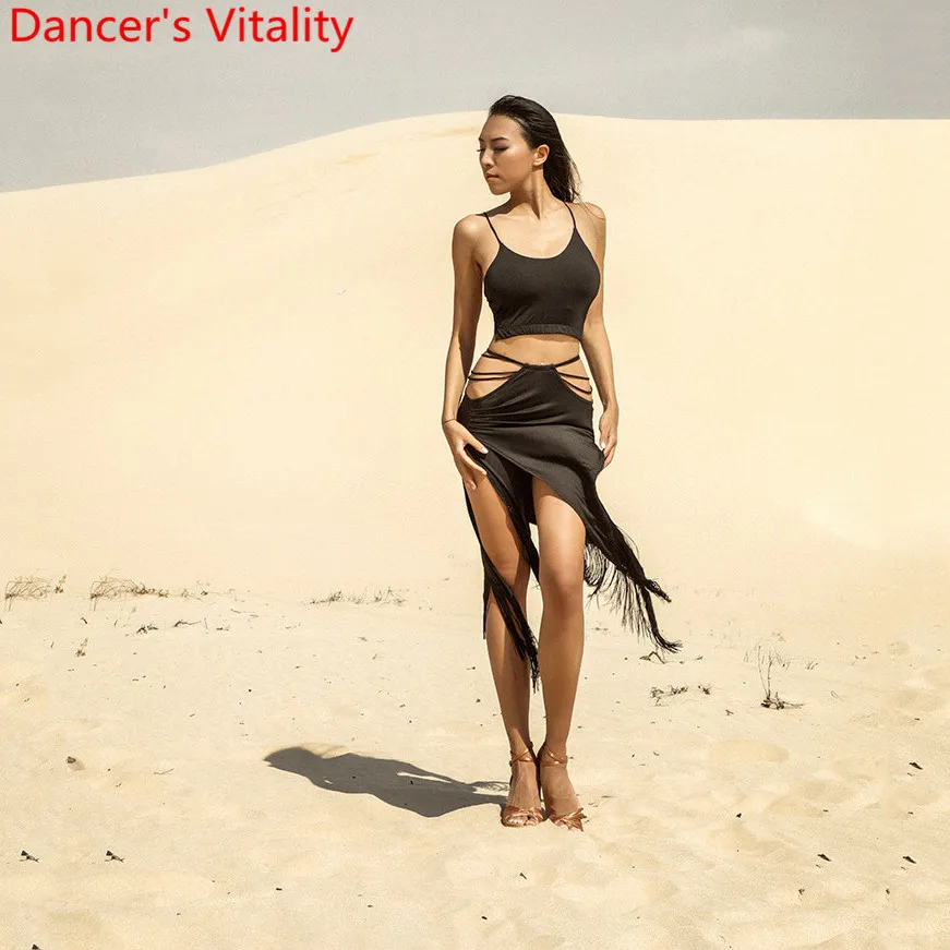 Women Latin Dance Adult Milk Fiber Bandage Design Tassel Skirt Rumba Samba Foxtrot Quickstep Dancing Competition Stage Wear
Women Latin Dance Adult Milk Fiber Bandage Design Tassel Skirt Rumba Samba Foxtrot Quickstep Dancing Competition Stage Wear