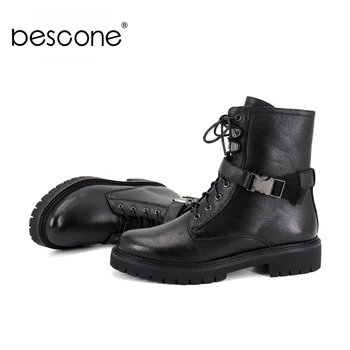 BESCONE Casual Ladies Boots Handmade Metal Decoration Med Heel Shoes Basic Solid Genuine Leather Square Heel Women Boots BC383
BESCONE Casual Ladies Boots Handmade Metal Decoration Med Heel Shoes Basic Solid Genuine Leather Square Heel Women Boots BC383