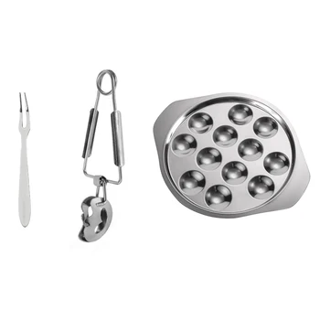 1 Set of Snail Plate Restaurant Compartment Escargot Plate with Fork Shellfish Serving Dish
1 Set of Snail Plate Restaurant Compartment Escargot Plate with Fork Shellfish Serving Dish