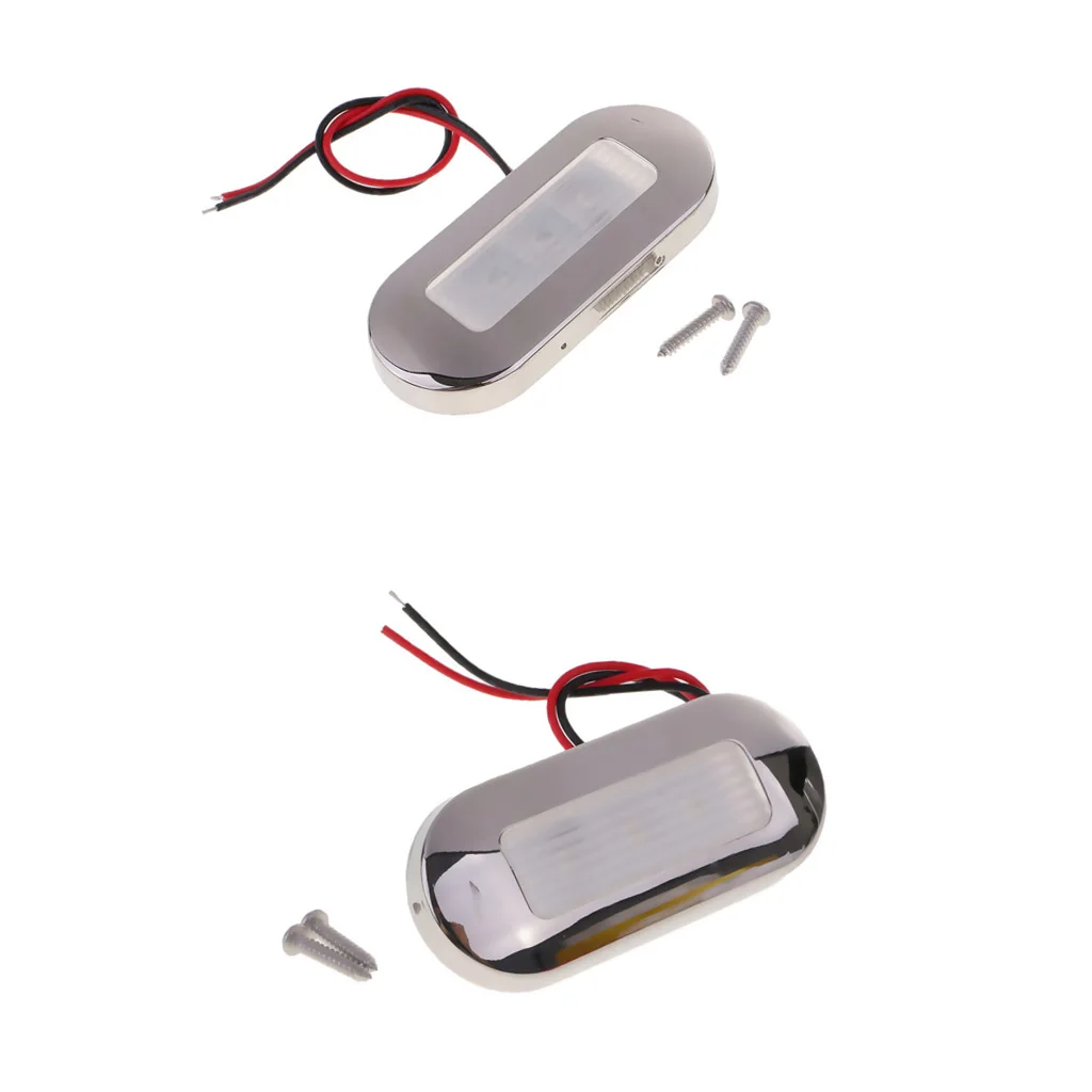 2pcs 12V Marine Boat RV 3LED Oblong Oval Surface Mount Courtesy Accent 2pcs 12V Marine Boat RV 3LED Oblong Oval Surface Mount Courtesy Accent
