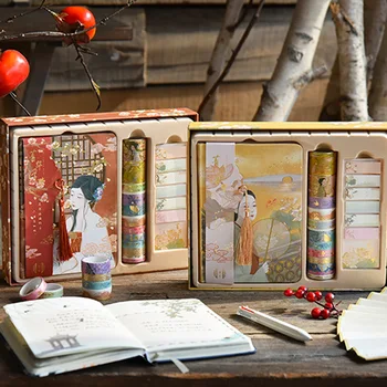 Jingu Essence fu meng Hand Account Book Gift Set Creative Tang Feng Laptop Coloring Pages Students Notebook Adhesive Tape Group
Jingu Essence fu meng Hand Account Book Gift Set Creative Tang Feng Laptop Coloring Pages Students Notebook Adhesive Tape Group