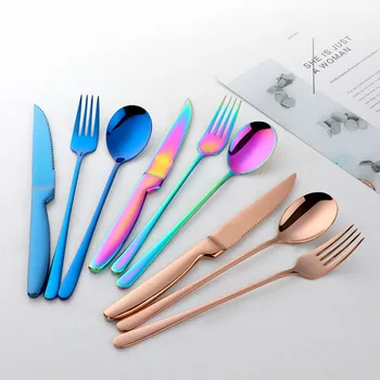 Stainless Tableware Cutlery Set Rainbow Steak Knife Fork Spoon Table Ware Set Silverware Dinnerware Kitchen Cutlery Set DA60CJ
Stainless Tableware Cutlery Set Rainbow Steak Knife Fork Spoon Table Ware Set Silverware Dinnerware Kitchen Cutlery Set DA60CJ