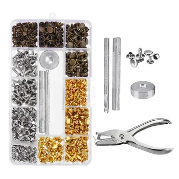 300 Pcs/Set Leather Double Cap Rivets Tubular Metal Studs Fixing Tool Kit Craft Leathercraft Garment Rivets Studs For Clothing
300 Pcs/Set Leather Double Cap Rivets Tubular Metal Studs Fixing Tool Kit Craft Leathercraft Garment Rivets Studs For Clothing