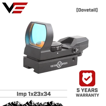 Vector Optics Imp 1x23x34 Dovetail Multi Reticle Tactical Red Dot Sight Shooting Scope with 11mm Mount Base
Vector Optics Imp 1x23x34 Dovetail Multi Reticle Tactical Red Dot Sight Shooting Scope with 11mm Mount Base