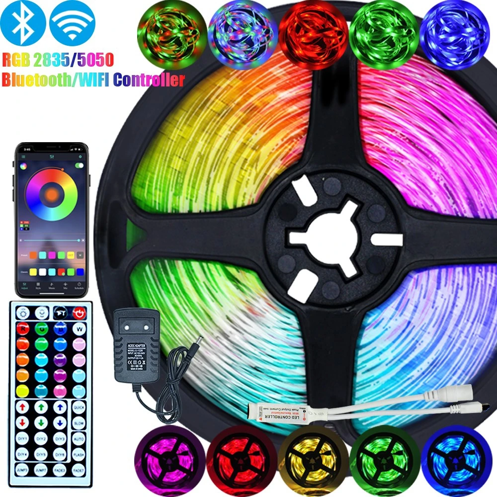 LED Strip Light RGB 5050 2835 Bluetooth Waterproof Flexible Lamp Tape Ribbon With Diode Tape DC 12V 5M 32.8ft Music Sync Color
LED Strip Light RGB 5050 2835 Bluetooth Waterproof Flexible Lamp Tape Ribbon With Diode Tape DC 12V 5M 32.8ft Music Sync Color