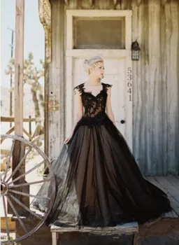 Black Aline Wedding Dress Lace Appliques Bridal Gown Robe De Mariee Sofuge Boho Wedding Gown Custom Made
Black Aline Wedding Dress Lace Appliques Bridal Gown Robe De Mariee Sofuge Boho Wedding Gown Custom Made