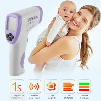 Hti HT-820D Forehead Thermometer Non Contact Infrared Thermometer Body Temperature Fever Digital Measure Tool for Baby Adult
Hti HT-820D Forehead Thermometer Non Contact Infrared Thermometer Body Temperature Fever Digital Measure Tool for Baby Adult