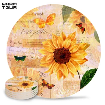 4/6/8 PCS Sunflower Petals Flowers Leaves Retro Placemat Ceramic Drink Coasters Table Decoration Absorbent Moisture 
4/6/8 PCS Sunflower Petals Flowers Leaves Retro Placemat Ceramic Drink Coasters Table Decoration Absorbent Moisture