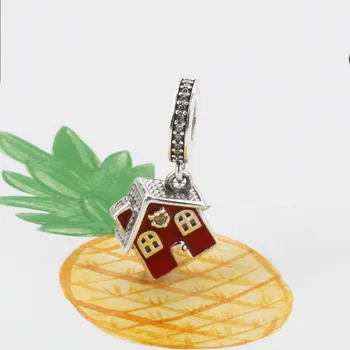 PAN S925 sterling silver pendant comfortable Christmas house red versatile bracelet beaded, creative fashion ladies jewelry 
PAN S925 sterling silver pendant comfortable Christmas house red versatile bracelet beaded, creative fashion ladies jewelry