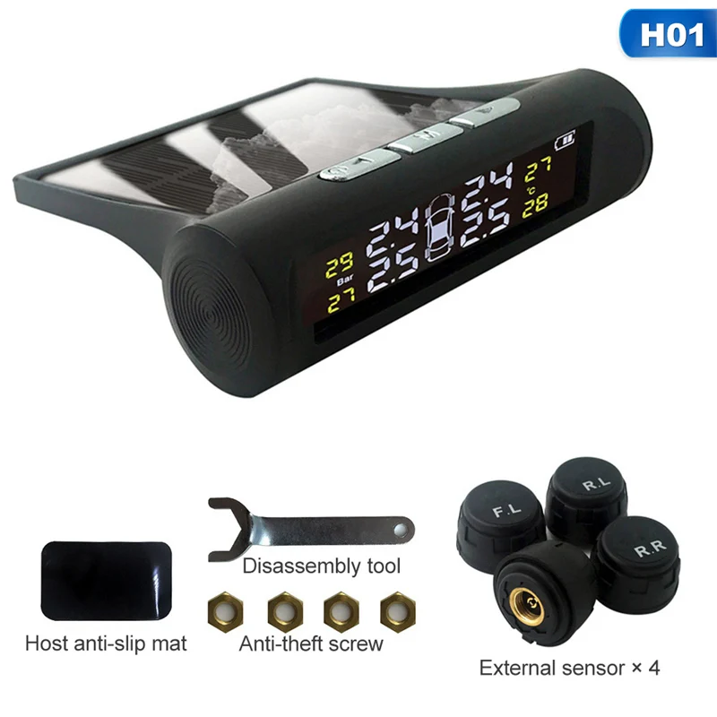 Car Solar Power TPMS Tire Pressure Monitor System Alarm Security Temperature Warning Systems LCD Screen Digital Display
Car Solar Power TPMS Tire Pressure Monitor System Alarm Security Temperature Warning Systems LCD Screen Digital Display