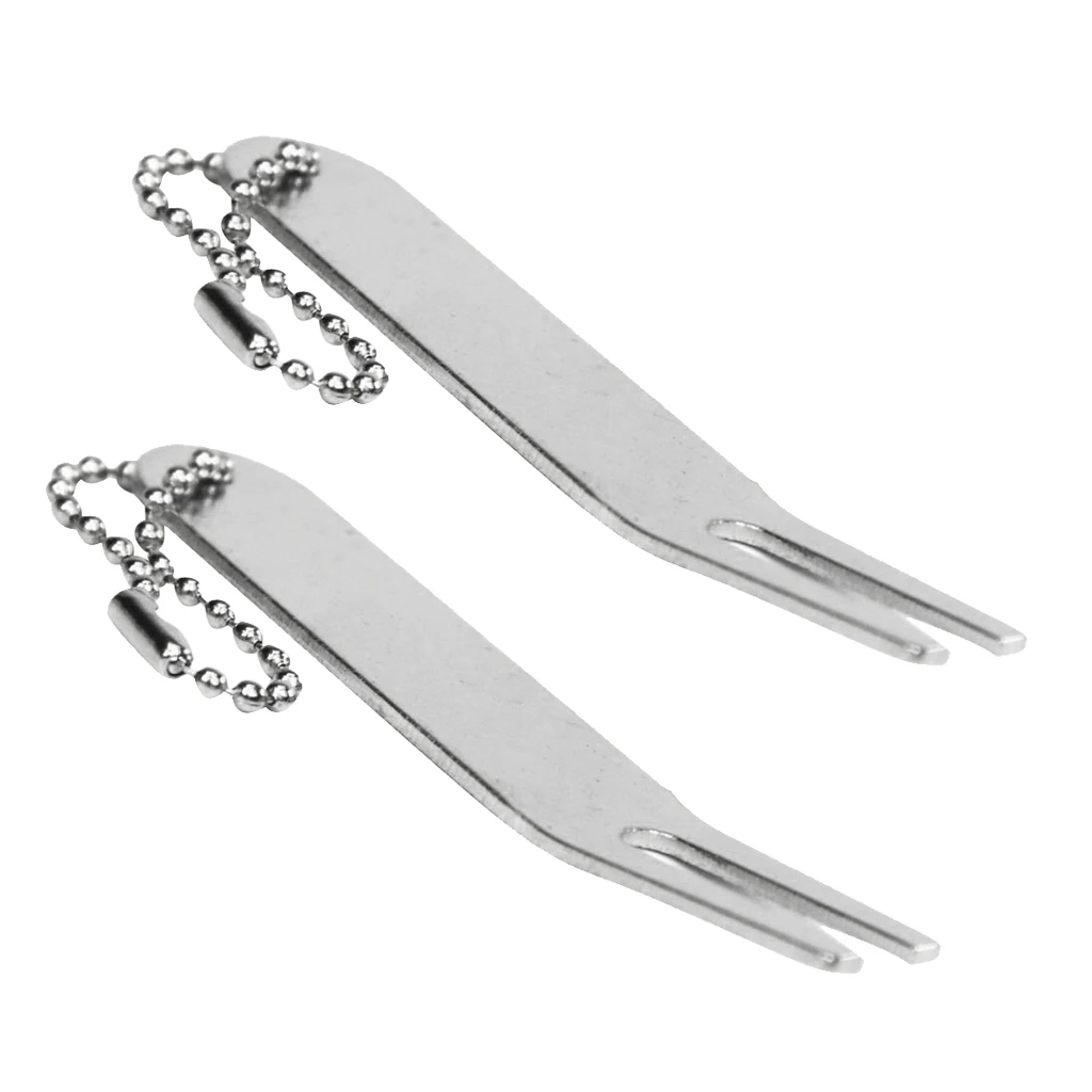 2Pcs 80mm Zinc Alloy Golf Divot Tool Pitch Repair Fork Golfer Kit Accessory 2Pcs 80mm Zinc Alloy Golf Divot Tool Pitch Repair Fork Golfer Kit Accessory