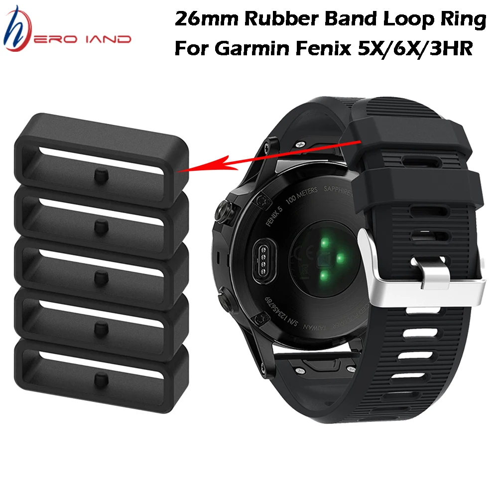 

10PCSReplacement Watch Strap Band Keeper Loop Security Rubber Holder Retainer Ring For Garmin Fenix 6X/5X Plus/3/3HR Smart Watch