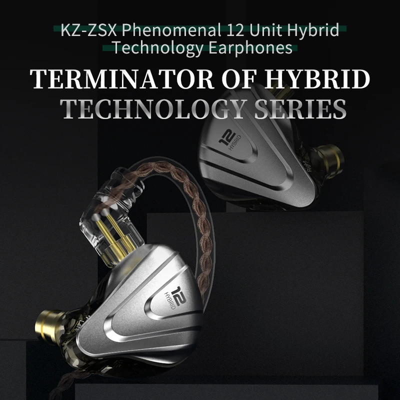 KZ ZSX Terminator металлические 5BA + 1DD гибридные Hi Fi наушники вкладыши 12 драйверов DJ