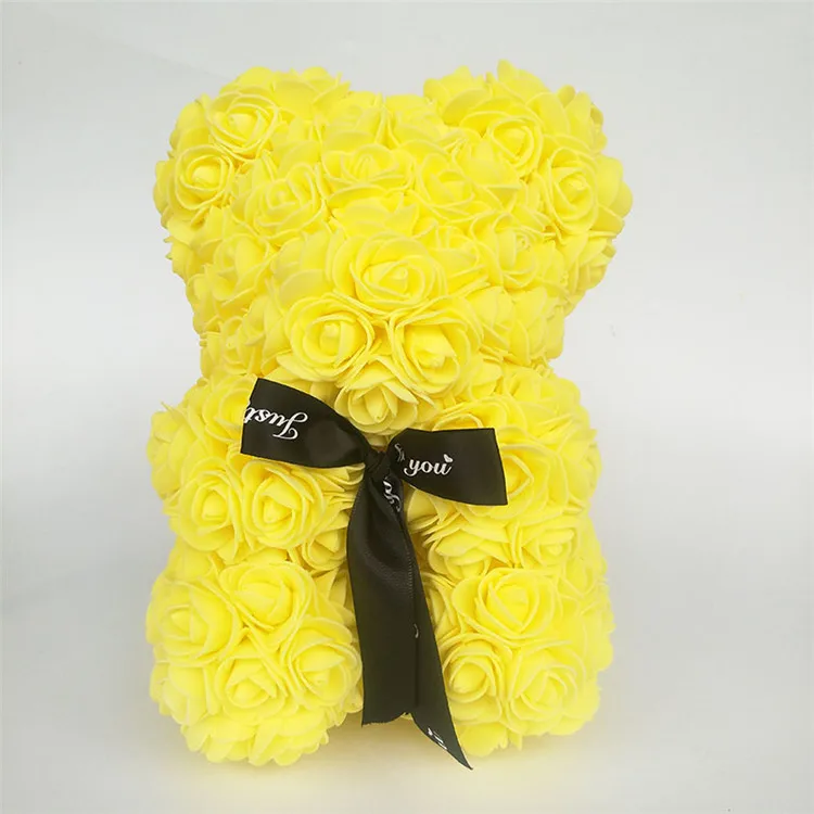 25CM White Rose Bear Artificial Flower Rose Teddy Bear For Valentine's Birthday Christmas Gift 25CM White Rose Bear Artificial Flower Rose Teddy Bear For Valentine's Birthday Christmas Gift