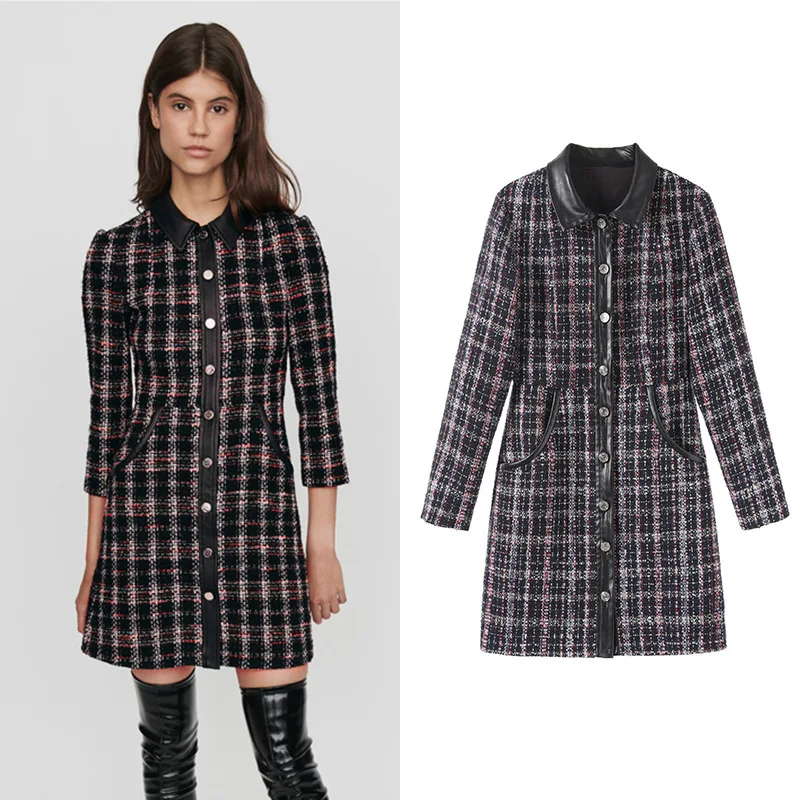New sweet dress female long sleeve of fund of wind grid socialite single breasted G0877 woolen cloth
New sweet dress female long sleeve of fund of wind grid socialite single breasted G0877 woolen cloth