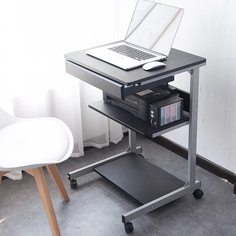 Small-sized computer desktop table movable household single desk bedside table