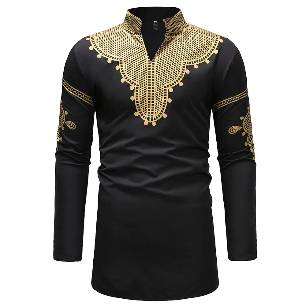 

Full Sleeve Shirt For Men Roupa Masculina Mens Top Outfit African Men Clothes 2020 Riche African Clothing For Men Dashiki Z0306