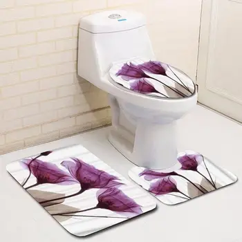 Flower Shape Polyester Toilet Seat Shower Curtain Set Three-Piece Toilet Beautiful Durable Comfortable Waterproof Bath Mat
Flower Shape Polyester Toilet Seat Shower Curtain Set Three-Piece Toilet Beautiful Durable Comfortable Waterproof Bath Mat