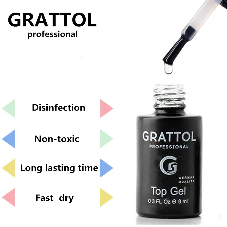 

GRATTOL Professional 9ml Nails Gel Polish Fall Winter Color Long Lasting Hybrid For Base Top Coat Soak Off UV LED DIY Nail Art