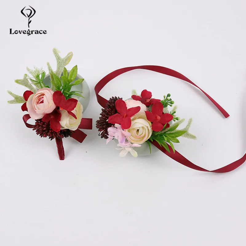 Lovegrace Groom Boutonniere Bridal Wrist Corsage Red Flower Girl Bracelet Wrist Corsage Artificial Fake Flowers Wedding Supplies
Lovegrace Groom Boutonniere Bridal Wrist Corsage Red Flower Girl Bracelet Wrist Corsage Artificial Fake Flowers Wedding Supplies