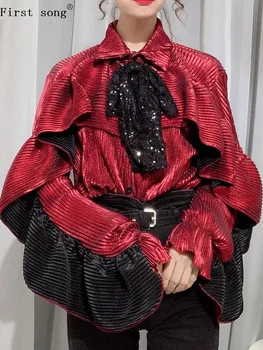 First song Women's Heavy Craft Pleated Ruffled Bow Silk Silk Shirt 2020New Spring Long Sleeve Loose Fashion Wild Women's T-Shirt
First song Women's Heavy Craft Pleated Ruffled Bow Silk Silk Shirt 2020New Spring Long Sleeve Loose Fashion Wild Women's T-Shirt