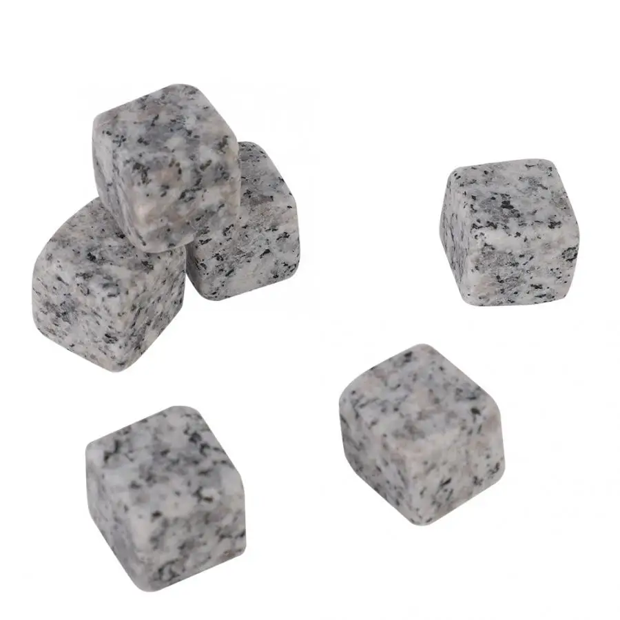 6pcs square natural whiskey stones sipping ice whisky stone