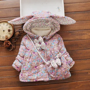Winter Baby Girls Coat Fashion Floral Print With Cute Rabbit Ear Deaign Hooded Princess Warm Jacket Coat Kids Thicken Outerwear
Winter Baby Girls Coat Fashion Floral Print With Cute Rabbit Ear Deaign Hooded Princess Warm Jacket Coat Kids Thicken Outerwear