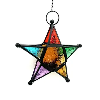 Moroccan Pentagram Style Unique Wrought Iron Color Glass Lamp Candle Holder Candlestick
Moroccan Pentagram Style Unique Wrought Iron Color Glass Lamp Candle Holder Candlestick